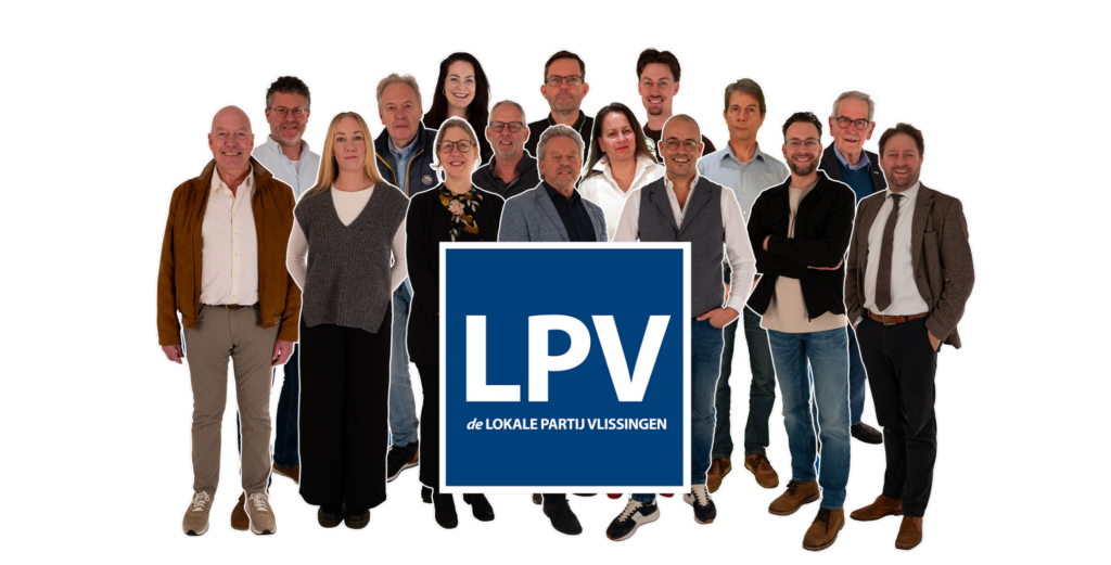 Teamfoto kandidaten Lokale Partij Vlissingen voor de gemeenteraadsverkiezingen 2026 in Vlissingen
